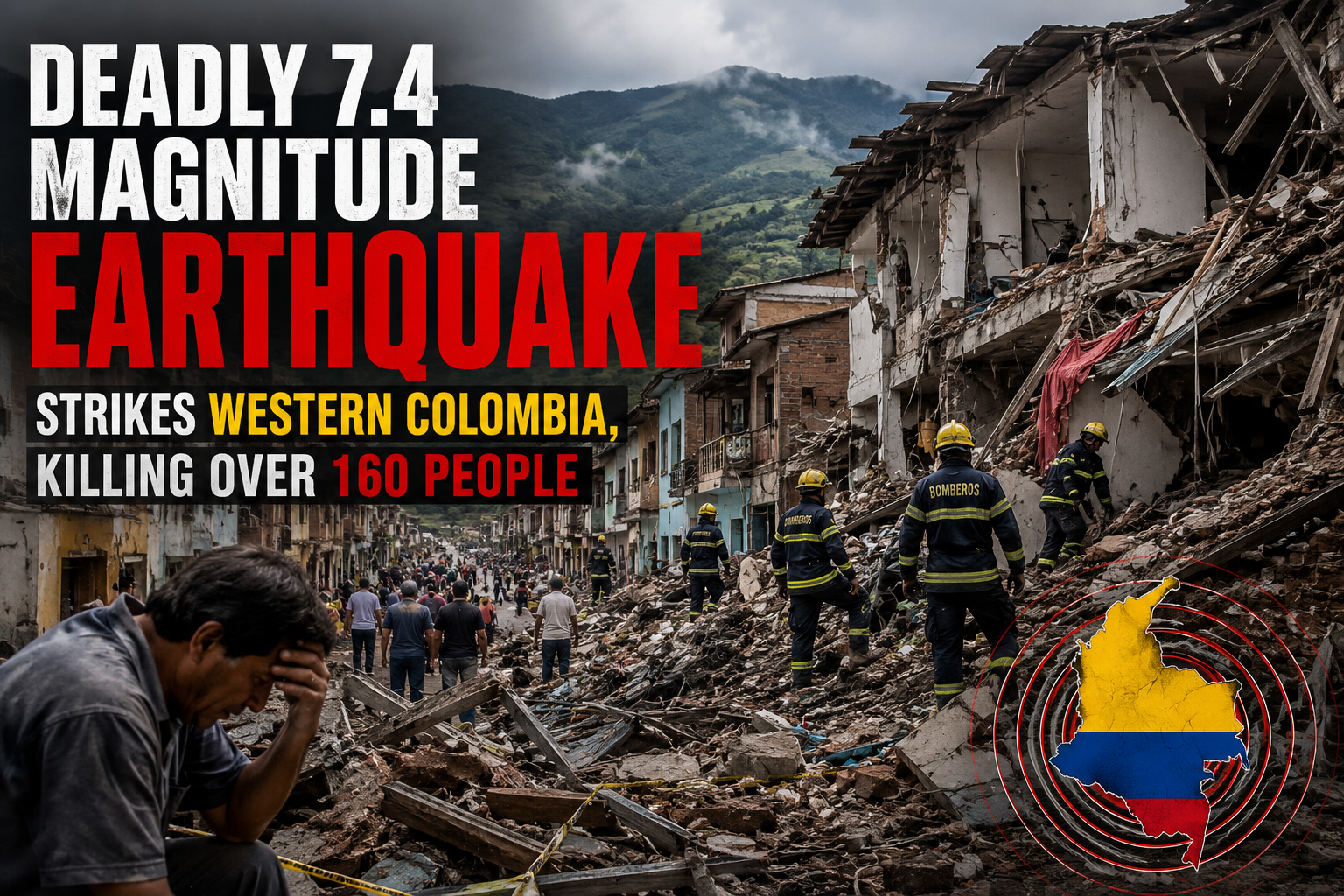 Deadly 7.4 Magnitude Earthquake Strikes Western Colombia, Killing Over 160 People