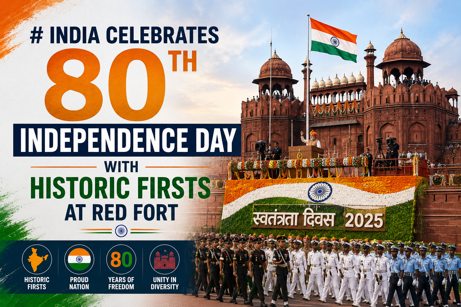 India Celebrates 80th Independence Day With Historic Firsts at Red Fort