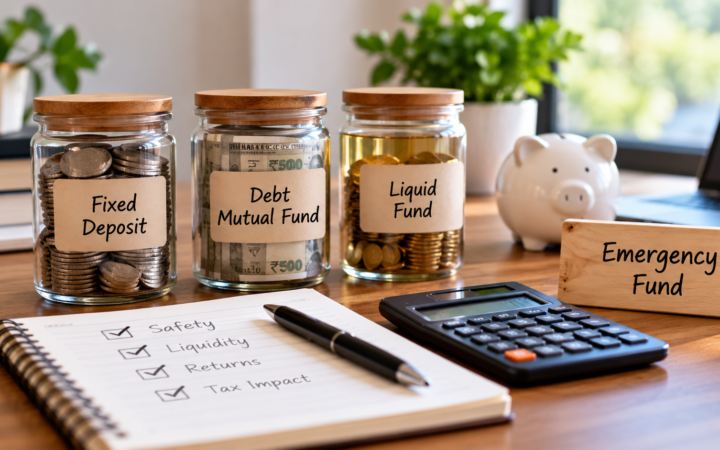 Fixed Deposit vs Debt Mutual Fund vs Liquid Fund: Where Should Your Emergency Money Sit