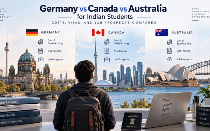Germany vs Canada vs Australia for Indian Students: Costs, Visas, and Job Prospects Compared