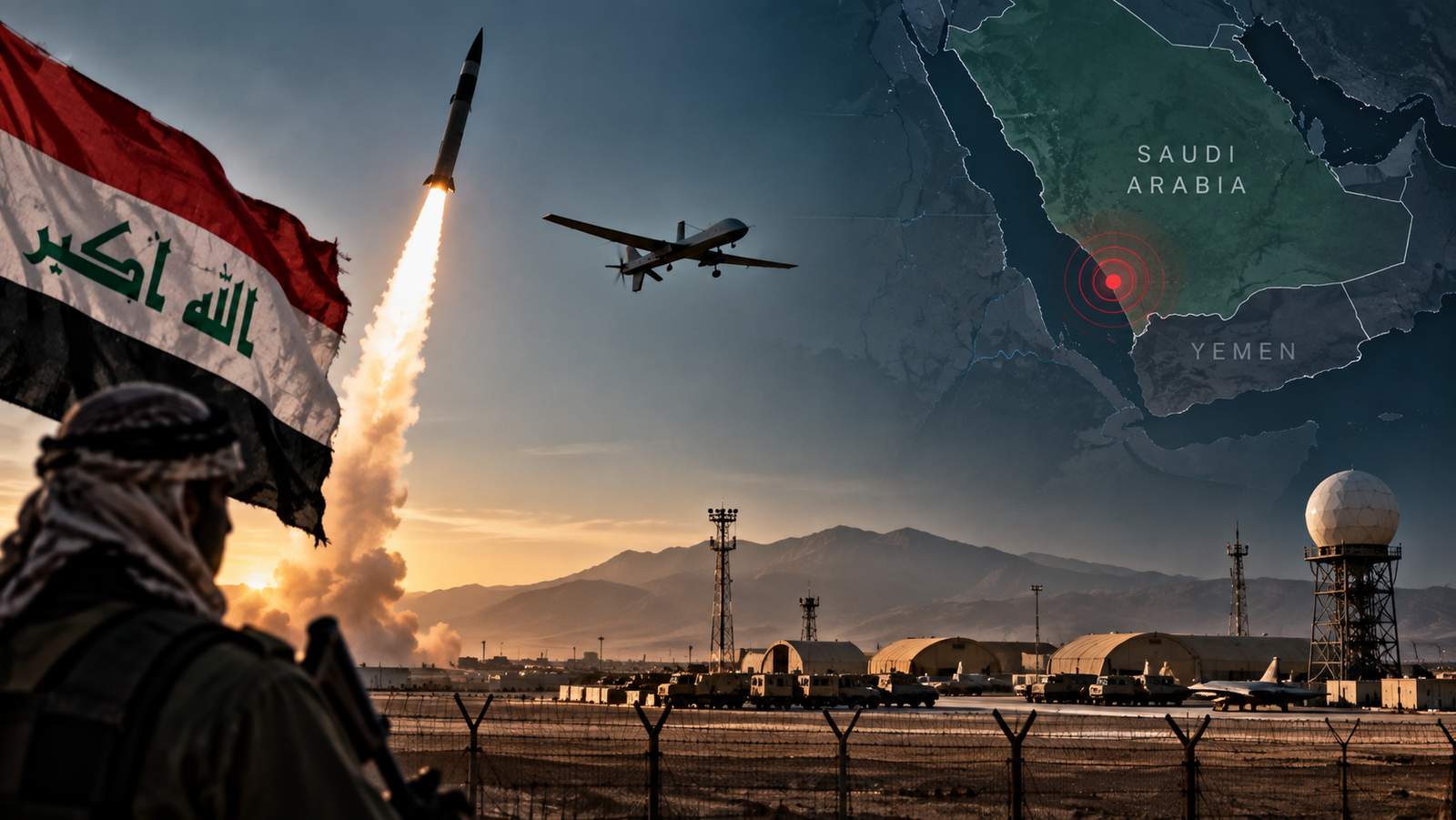Houthis Claim Ballistic Missile and Drone Strike on Saudi Military Base, Escalating Regional Tensions