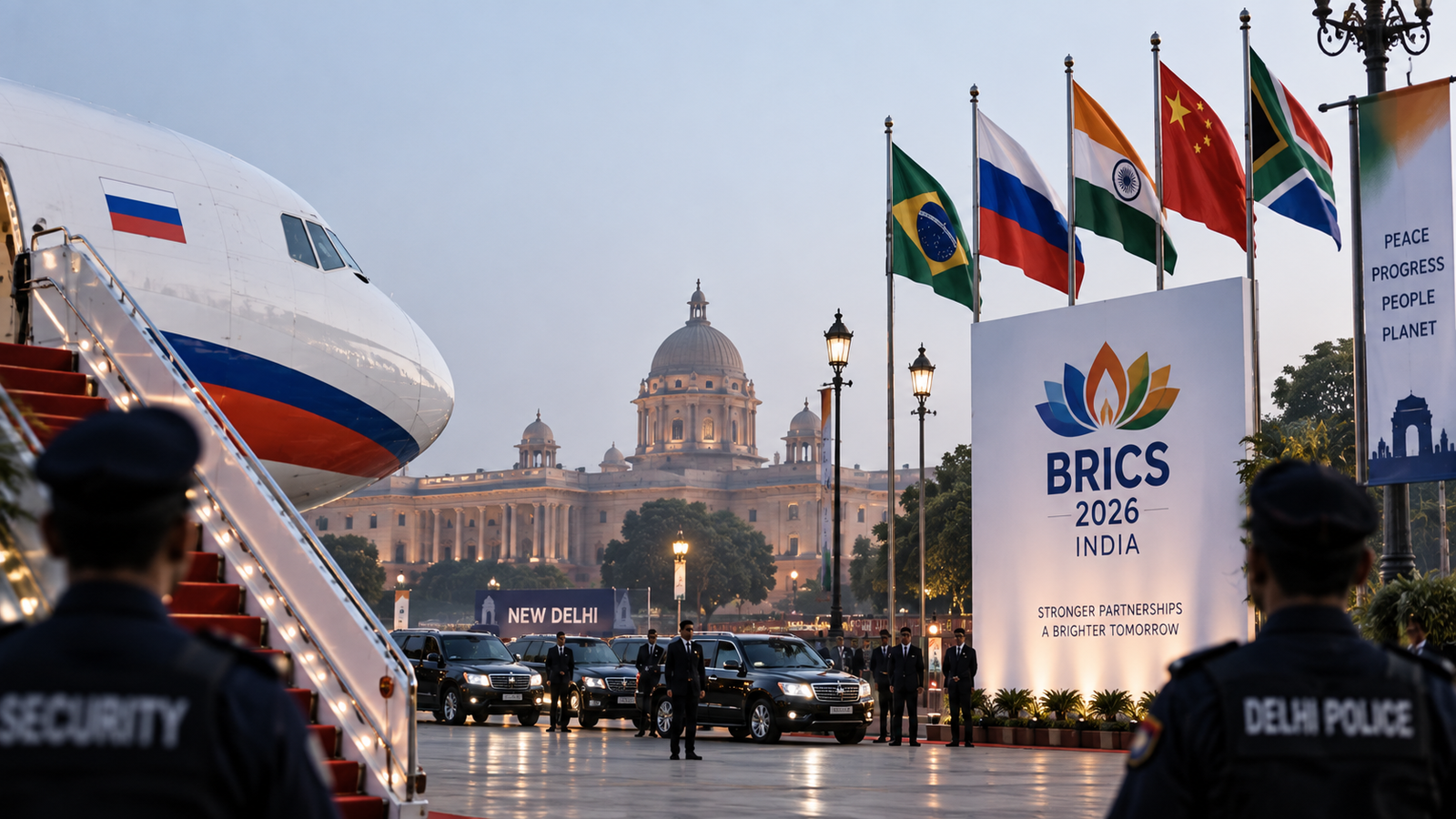 Putin Lands in Delhi as BRICS Summit Turns the Capital Into a Fortress